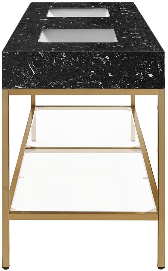 Meridian Furniture Marmo Black/Brushed Brass 60" Bathroom Vanity-4