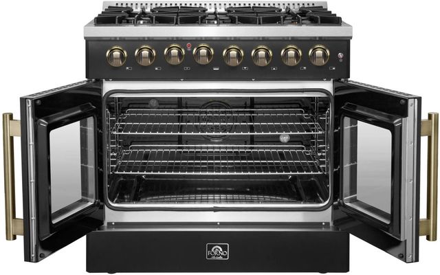 FORNO® Galiano 36" Black Pro Style Dual Fuel Range-1