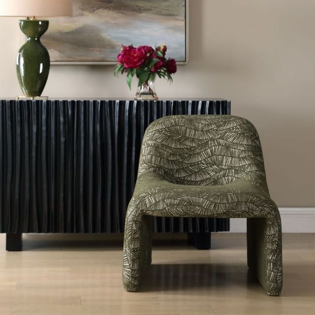 Uttermost® Menlo Olive Green Accent Chair-1