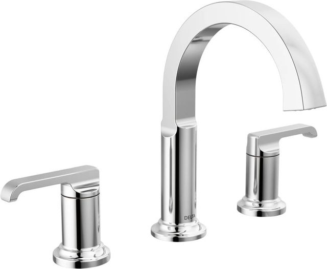 Delta Tetra™ Lumicoat® Chrome 2-Handle Widespread Arched Bathroom Faucet-0