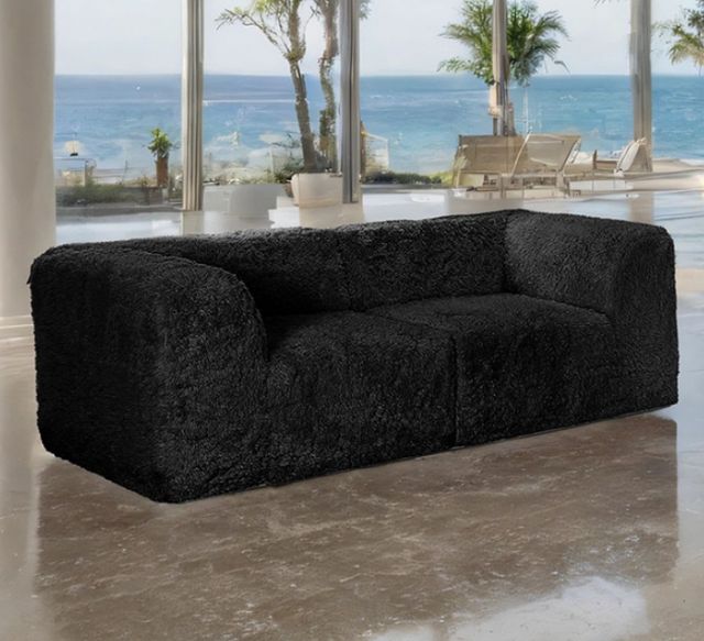 Furniture of America® Nappi Black Loveseat-1