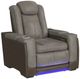 Elements International Lantana Brown/Rocky Gray Power Recliner with Power Headrest-0
