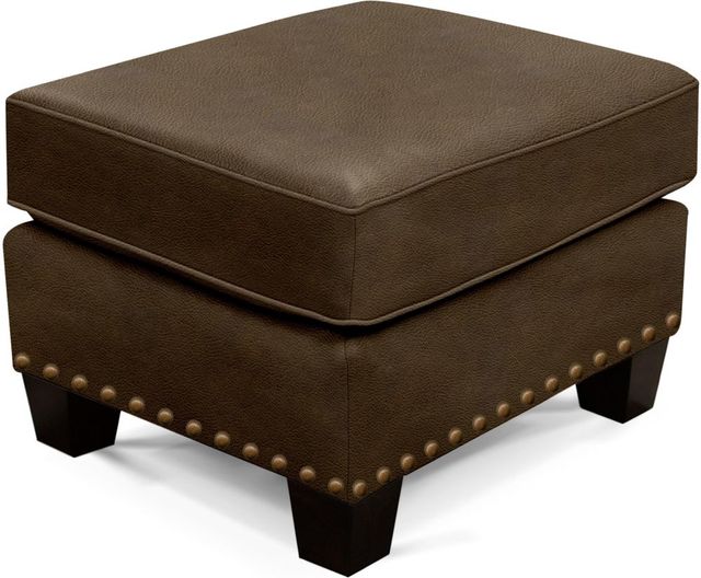 England Furniture Salem Leather Ottoman with Nailhead Trim-4
