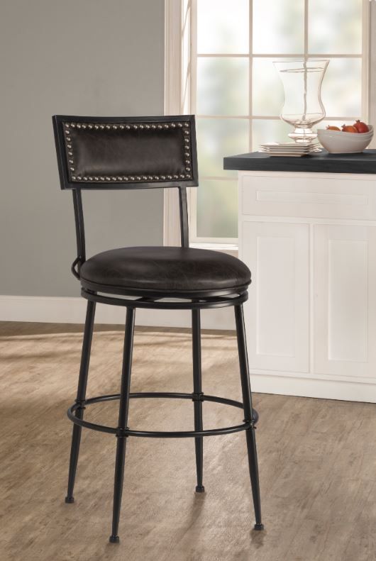 HH2 Home Thielmann Charcoal Swivel Counter Stool-1