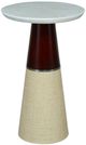 Century® Curate White Bria Spot Table with Beige Base-0