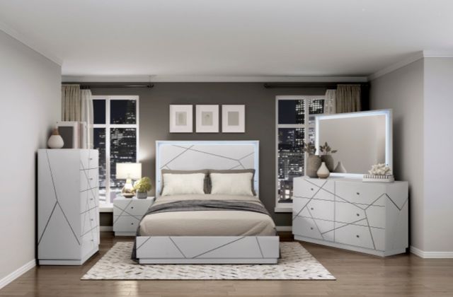 Homelegance® Orlo High Gloss White Nightstand-1