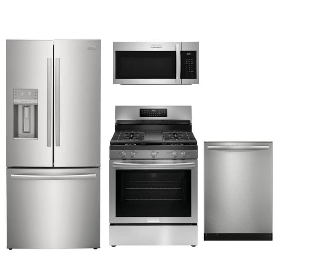 Frigidaire Gallery 4 Piece Kitchen Package With French Door Refrigerator and Gas Range-0