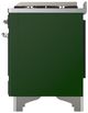 Ilve® Majestic III 40" Emerald Green Pro Style Dual Fuel Natural Gas Range with Triple Glass Door and Chrome Trim-4