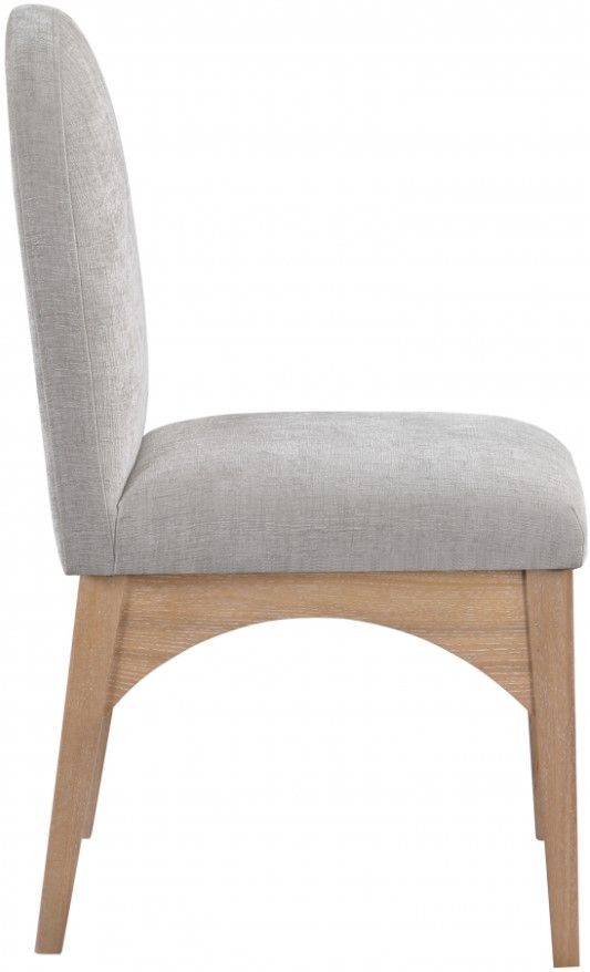 Meridian Furniture Waldorf Gray/Natural Chenille Upholstered Dining Chair-2