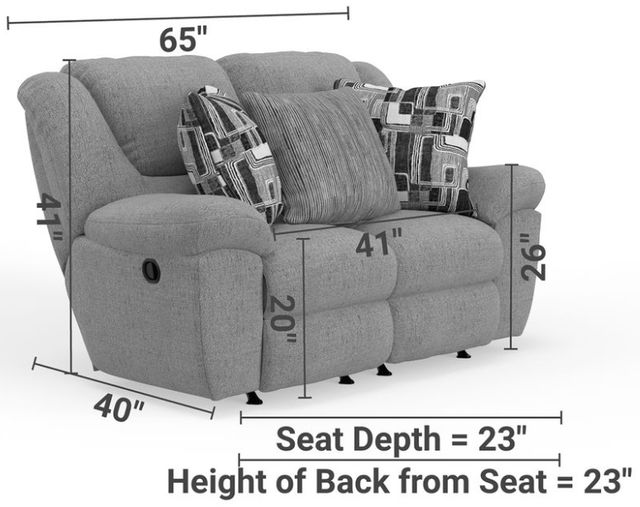 Catnapper Trifecta Smoke Manual Rocking Reclining Loveseat-2