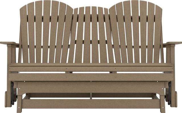 Signature Design by Ashley® Hyland Wave Driftwood Plastic Outdoor Glider Loveseat-1