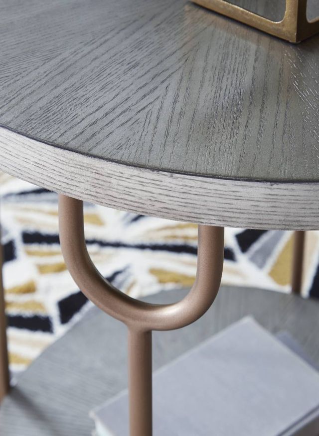 Signature Design by Ashley® Ranoka Platinum End Table with Antique Gold Legs-1