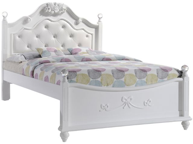 Elements International Alana 4-Piece White Youth Full Platform Bedroom Set-4