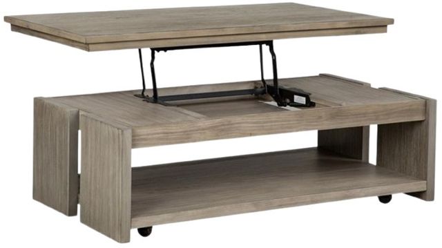 Magnussen Home® Conrad Stone Harbor Gray Lift Top Storage Cocktail Table-2