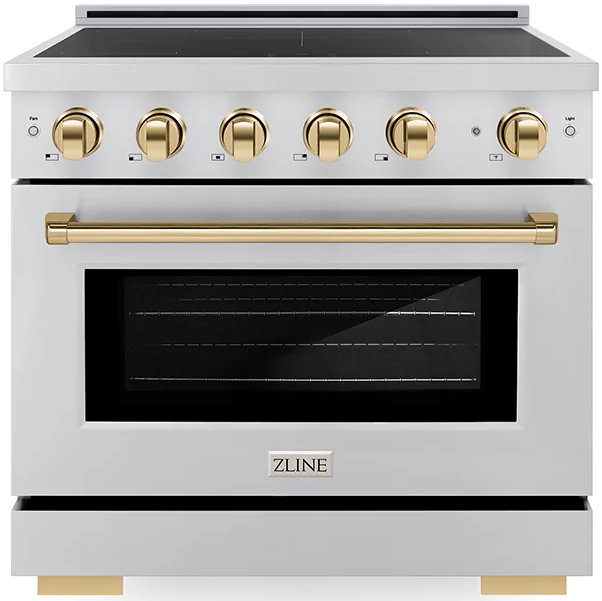 ZLINE 36" 5.2 cu. ft. Autograph Edition Paramount Stainless Steel with Polished Gold Accents Pro Sty