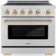 ZLINE Autograph Edition Paramount 36" Stainless Steel Pro Style Induction Range with Polished Gold Accents-0