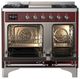 Ilve® Majestic III 40" Burgundy Pro Style Dual Fuel Natural Gas Range with Triple Glass Door and Chrome Trim-1