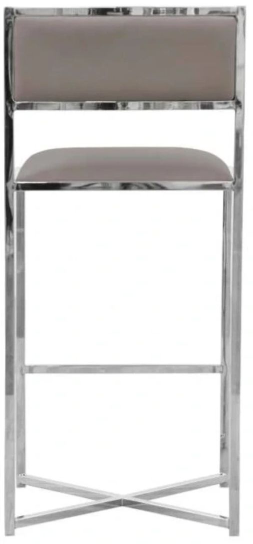 Modus Furniture Amalfi Chrome/Taupe X-Base Bar Stool-3