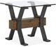Magnussen Home® Sawyer Glass Top End Table with Toasted Nutmeg Iron Base-0
