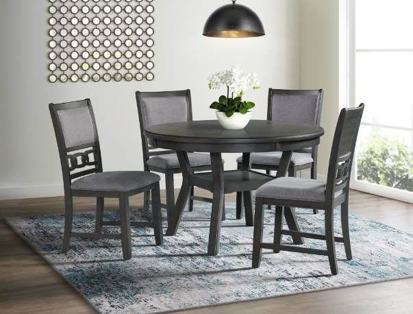 Elements International Amherst 5-Piece Gray Dining Set-2