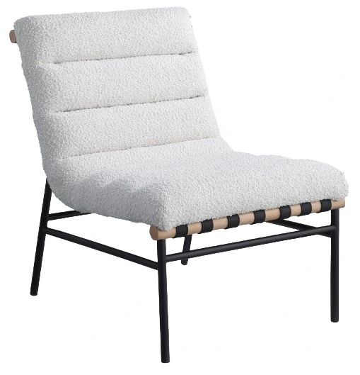 Meridian Furniture Burke Cream Boucle Fabric Accent Chair-0