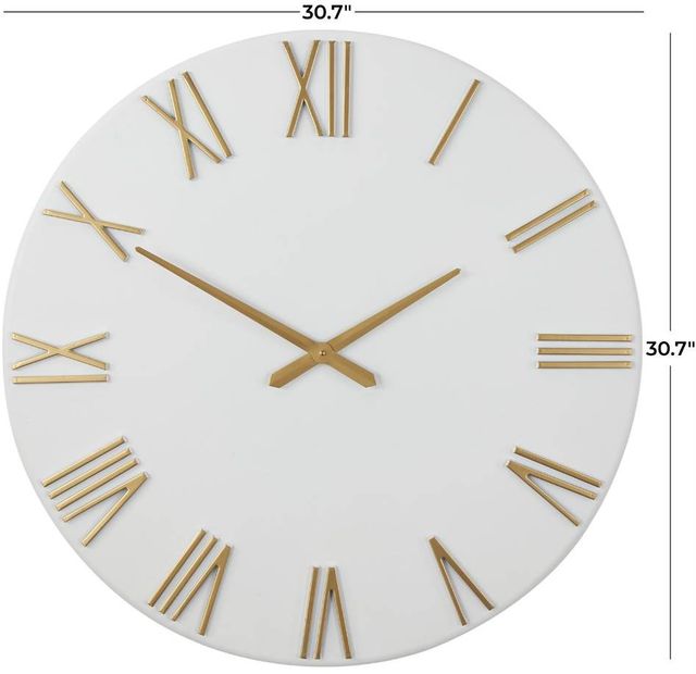 Deco Marche Gold/White Wall Clock-3