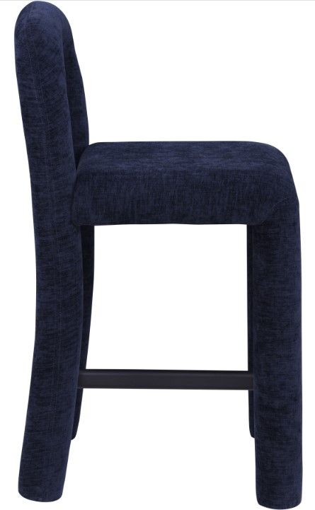 Meridian Furniture Amari Navy Upholstered Counter Stool-2