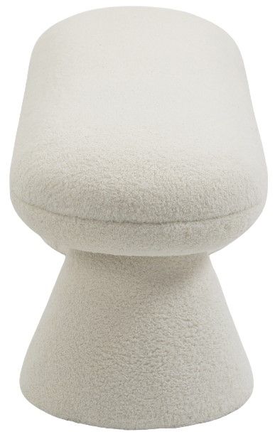 Meridian Furniture Drum Beige Faux Shearling Teddy Fabric Upholstered Bench-2