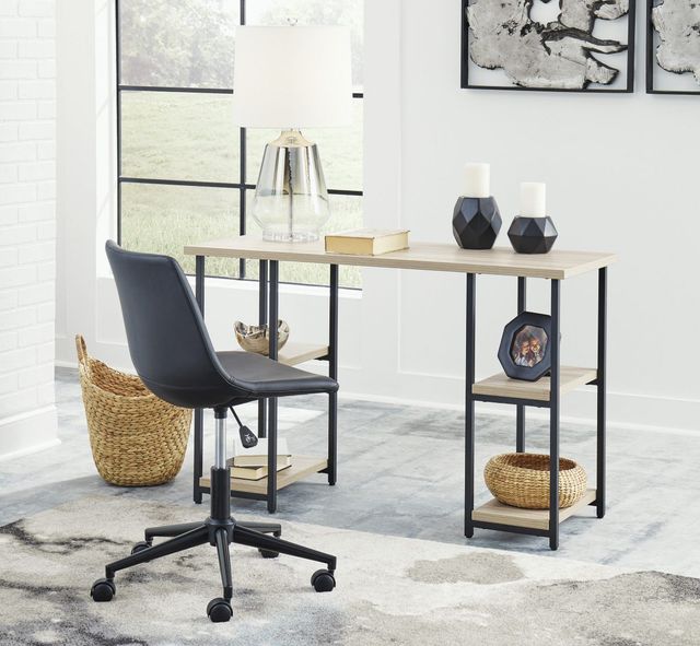 Signature Design by Ashley® Waylowe Black/Natural Home Office Desk-3