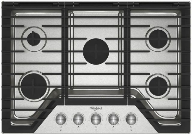 Whirlpool® 30" Stainless Steel Gas Cooktop-0