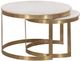 Fairfield® Sundries 2-Piece Antique Brass/White Stone Inlay Nesting Cocktail Table Set-2
