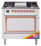Ilve® Nostalgie II Noblesse 36'' Custom RAL Color Pro Style Dual Fuel Range with Copper Trim-0