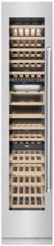 ZLINE 18 in. 9 Cu. Ft. Triple Zone 68 Bottle Left Hinge Column Wine Cooler in Satin Stainless Steel-0
