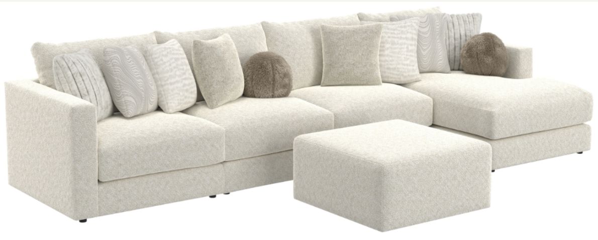 Jackson Furniture Ritzy 5-Piece Bone Right-Arm Facing Sectional with ...