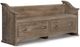 Vaughan-Bassett Laurel Weathered Grey King Elder Poster Bed With Storage Bench-2