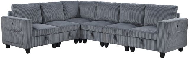 Homelegance® Walterboro 6-Piece Dark Gray L-Shape Sectional-0