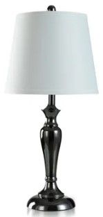 Stylecraft 3-Piece Blacked Nickel/White Lamp Set-2