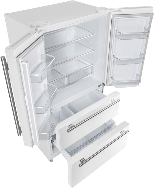 Clearance FORNO® Espresso Moena 36" 19.2 Cu. Ft. White Counter Depth French Door Refrigerator-3
