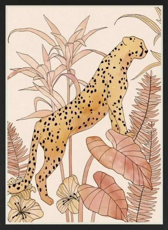 Classy Art Blush Cheetah II by Annie Warren Wall Art-1
