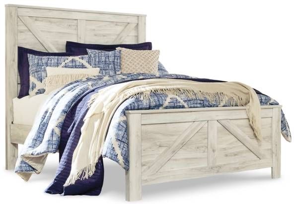 Signature Design by Ashley® Bellaby 6-Piece Whitewash Queen Crossbuck Panel Bed Set-1