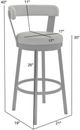 Armen Living Bryant Gray/Matte Black Swivel Bar Stool-2
