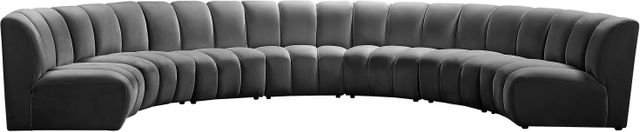 Meridian Furniture Infinity 7-Piece Grey Velvet Modular Sectional-0