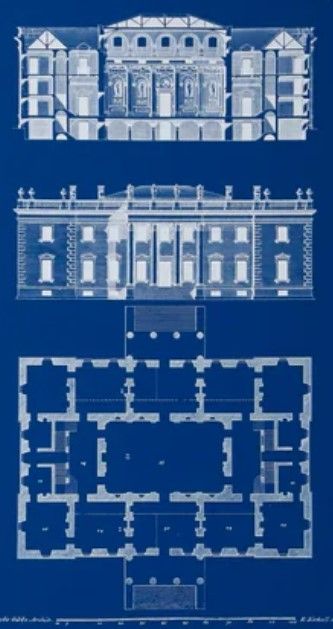 Stylecraft Dann Foley Lifestyle Graphic Building Plan VI Blue/White Wall Art-1