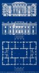 Stylecraft Dann Foley Lifestyle Graphic Building Plan VI Blue/White Wall Art-1