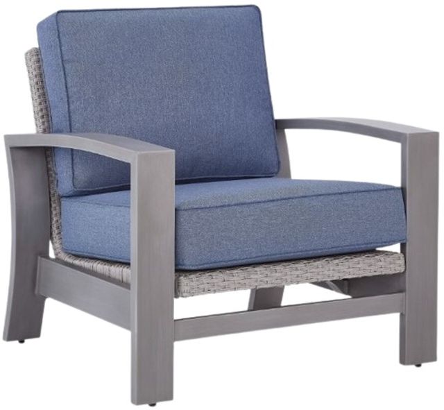 Signature Design by Ashley® Dillon Beach Blue/Gray Aluminum/Fabric Outdoor Spring Lounge Chair-0
