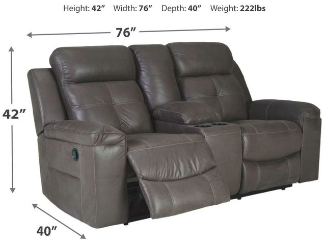 Signature Design by Ashley® Jesolo Dark Gray Double Reclining Loveseat with Console-3