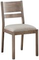 Bassett® Furniture Origins Spence Fog Dining Chair with Thrillist Linen Upholstered Seat-0