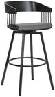 Armen Living Athena Gray/Black Swivel Counter Stool-0