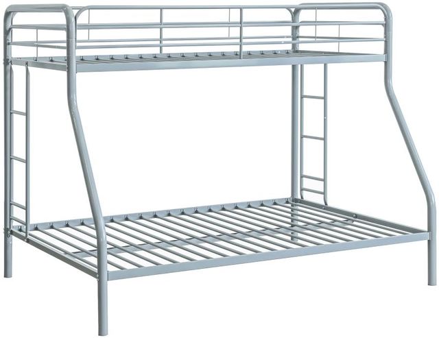 Coaster® Carson Glossy Silver Metal Twin Over Full Bunk Bed-0