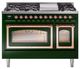 Ilve® Nostalgie II Noblesse 48'' Emerald Green Pro Style Dual Fuel Range with Copper Trim-0